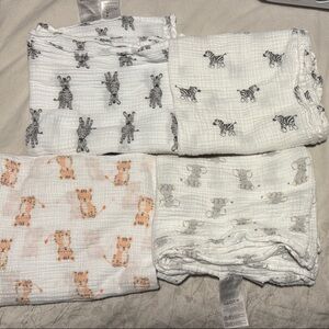 Aden and anais Animal Print Baby Muslin Swaddle Blankets